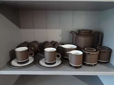 Buy Vintage Hornsea Contrast Brown Black And White Coffee Set 17 Piece 1970s • 35£