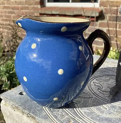 Buy Vintage Devonshire Potteries Ltd Blue Polka Dot Jug • 15£