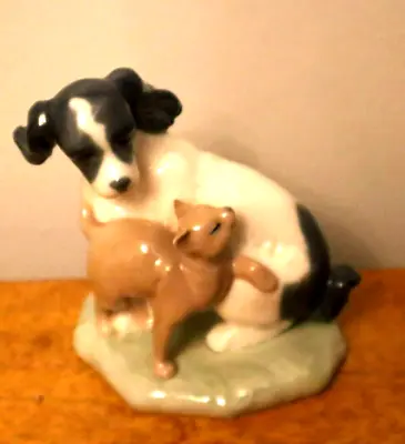 Buy Vintage Nao By Lladro Springer Spaniel & Cat  Best Friends Glossy VGC • 9.99£