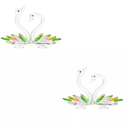 Buy  4 Pcs Birthday Wedding Home Accessories Crystal Swan Ornament • 19.85£