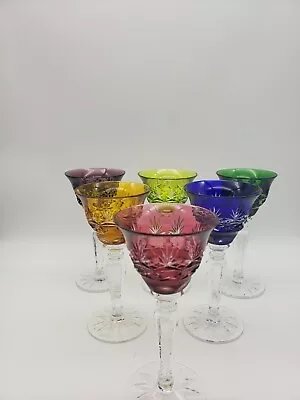 Buy Set 6 Bohemian Czech Cut To Clear Crystal Cordial Sherry Cordial Glasses 5.25  • 156.28£
