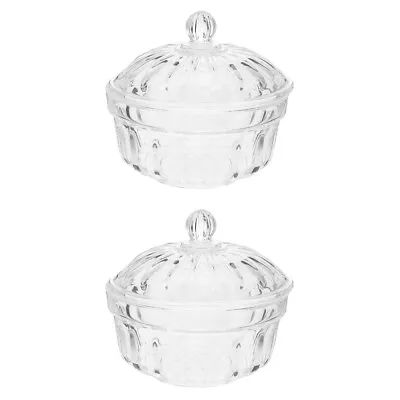 Buy  2 Pieces Large Fruit Bowl Clear Candy Holder Glass Kitchen Canisters Chocolate • 23.75£