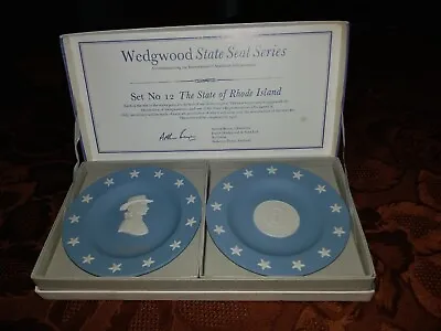 Buy Wedgwood Blue Jasperware ~ State Seal Series ~ Set No. 12 Rhode Island • 19.99£