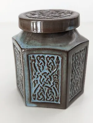 Buy Vintage Tyn Llan Wales Pottery Tea Canister Jar With Lid 4  Blue & Brown • 20.85£