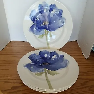 Buy 5 X Royal Stafford Blue Poppy DINNER Plates Burslem Potteries England 11  EUC  • 74.44£