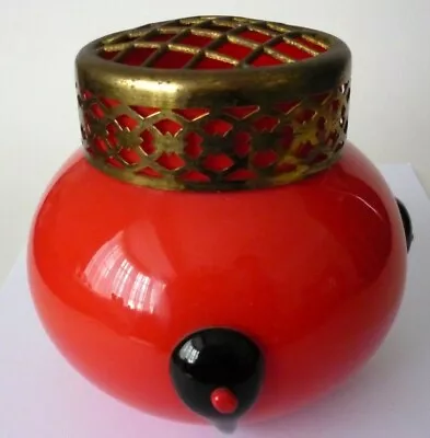 Buy   Bohemian Red Tango Art Glass Rose Bowl Att. Michael Powolny For Loetz  • 32£