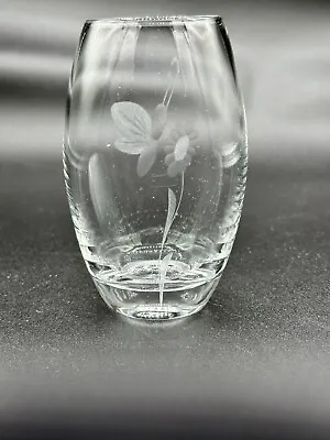 Buy Vintage Kosta Boda Crystal Art Glass Bud Vase With Etched Butterfly And Flower • 19.18£