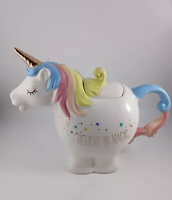 Buy Unicorn Shaped Novelty Rainbow Believe In Magic Teapot   • 9.99£