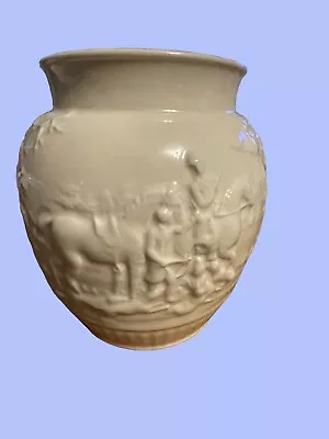 Buy Wedgwood Etruria Barlaston Men Dog Horse Fox Devonshire Hunting Scene Cream Vase • 33.57£
