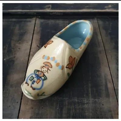 Buy Vintage Hartrox Pottery Clog, Hand Painted Dutch Boy & Flowers.  Signed • 7£