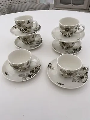 Buy Six Of Sanderson 'Queens Dining' Milan Espresso Cup And Saucer Set, Fine China • 25£