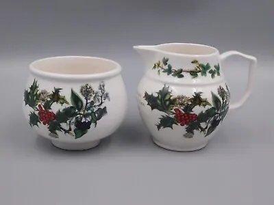 Buy Portmeirion The Holly And The Ivy Milk Jug And Sugar Bowl. • 19.99£
