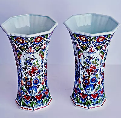 Buy Delft Xl Vase 12.2 Inches Multicolor Polychrome Hand-painted Excellent • 104.36£