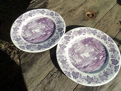 Buy 2 X Maling Plate/Chargers-  Venetian Scenes - Purple Tint  - 1950's • 19.99£