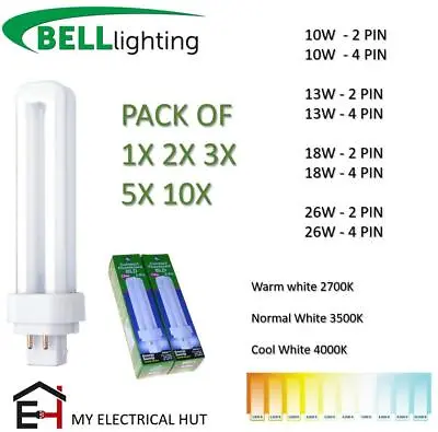 Buy Bell BLD Double Turn G24d-1/G24q-2/G24d-3 CFL Compact Fluorescent Energy Saving • 26.99£