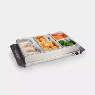 Buy VonShef Food Warmer 4 Tray – 7.2L Buffet Server And Plate Warmer 300W With Lids • 49.99£