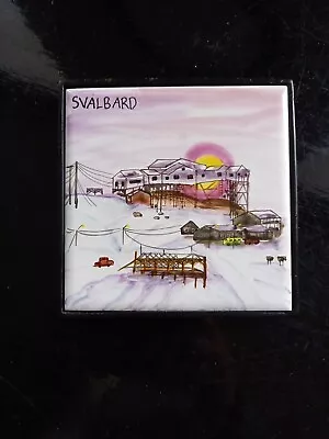 Buy Ceramic Tile/Teapot Stand. NORWAY Winter Sun. Svalbard.  Can Be Wall Mounted.  • 5.50£