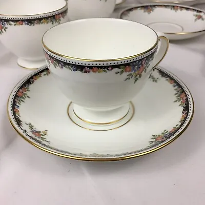 Buy Wedgwood China Osborne Pattern Tea Cup And Saucer Two Sets Excellent Condition • 19.25£