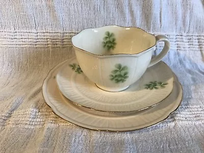 Buy Irish Parian Donegal China Shamrock Tea Trio Cup Saucer Side Plate • 25£