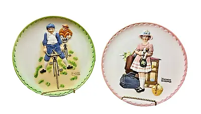 Buy VTG Norman Rockwell 'World Of Children' 1982 Limited Collector Plates Set Of 2 • 14.39£