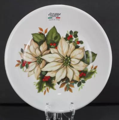 Buy Azzurra Ceramiche Serving Bowl 8 7/8” Christmas Poinsettia Italian Ceramic NEW • 11.56£