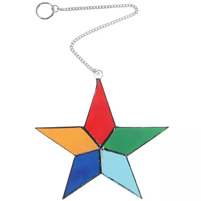 Buy Stained Glass Star Ornament Window Hanging Decoration • 8.65£