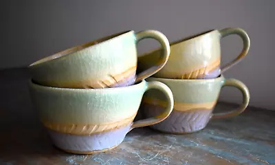 Buy Mugs-Set Of 4 Handthrown Stoneware Pottery Mugs • 30.99£