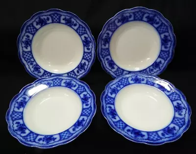 Buy LOT Of 4 Antique W.H. Grindley  Melbourne  Pattern Flow Blue 10  Shallow Bowls • 86.81£