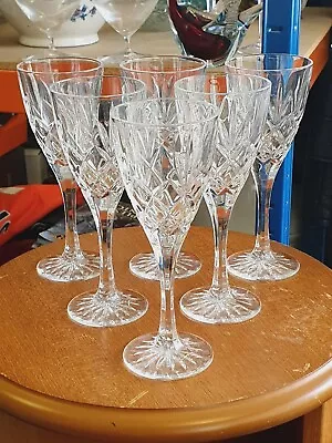 Buy 6 Royal Doulton Canterbury Cicant 7 1/2  Lead Crystal Wine Glasses • 55£