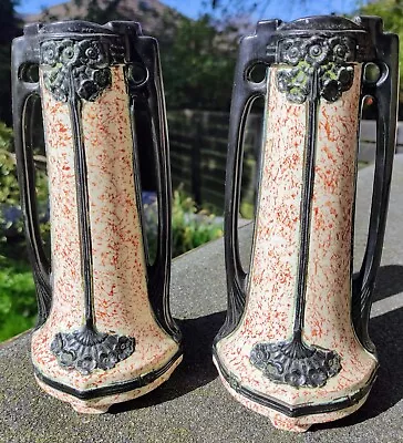 Buy Eichwell Pottery Vases Circa 1900 Beautiful Pair Of Art Nouveau Vases 9   • 39£