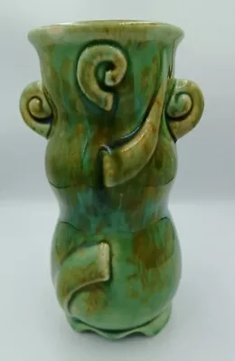 Buy USA California Pottery Green Vase Swirl Glaze American Art Vase 7 Inch Mid Cent • 33.19£