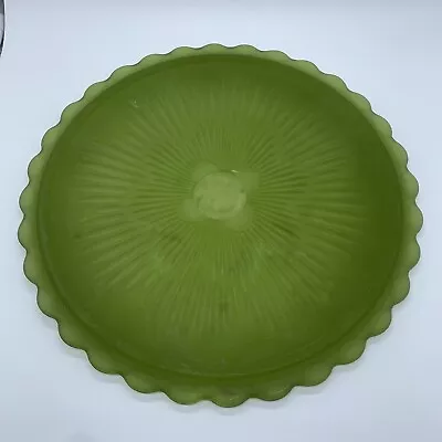 Buy Indiana Glass Green Frosted Cake Plate Serving Dish Platter • 17.04£