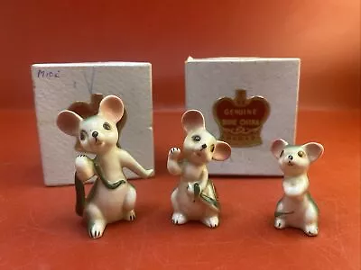 Buy Vintage 1950’s Bone China Miniature Mice Figurines - Set Of 3 • 12.99£