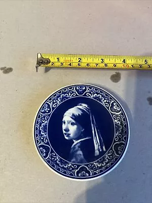Buy Royal Delft Vermeer Girl With Pearl Earing Blue & White Hanging Plate • 59£