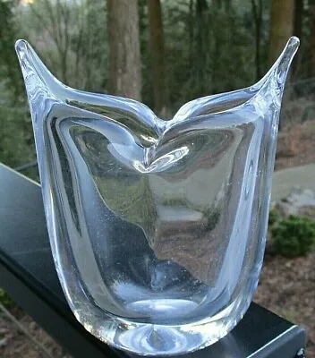Buy Vtg Kosta Boda Sweden Signed Goran Warff Vase Clear Fluted Flare 47807 6  Glass • 36.44£