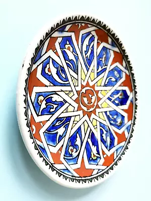 Buy Vtg Turkish Hand Painted Ottoman Iznik Pattern Ceramic Wall Plate 6.5  • 24.99£