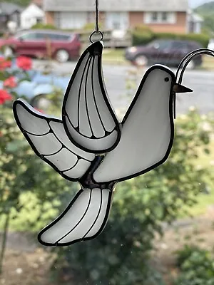 Buy Stained Glass White Dove Sun Catcher Window Hanger Small 5” Leaded Bird Fly • 14.39£