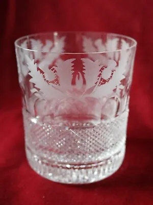 Buy Edinburgh Crystal Thistle Pattern - Large 'Old Fashioned' Whisky Glass - Signed • 40£
