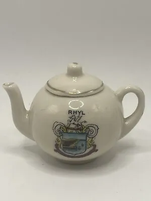 Buy Vintage CRESTED CHINA TEAPOT, Crest RHYL, FAIRY WARE With Lid, Souvenir • 8.49£