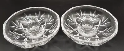 Buy Vintage Pair Of Glass CANDLESTICK Holders With Wax Drip Dishes. • 8.50£