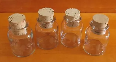 Buy Vtg Princess House #012 Heritage Etched Crystal Spice Jars With Corks Set Of 4 • 20.78£