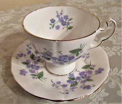 Buy  Royal Adderley Fine Bone China Cup & Saucer  Forget Me Not  * England * 1970's • 9.88£