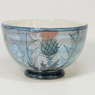 Buy The Tain Pottery Scotland Bowl Glenaldie Thistle Scottish Pink Green Blue • 33.25£