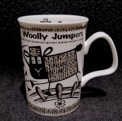 Buy Roy Kirkham Fine Bone China Woolly Jumpers Rare & Fun Monochrome Mug From 2007 • 9.99£