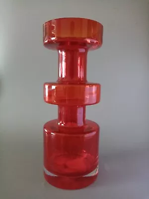 Buy Riihimaki Riihimaen Lasi Oy Red Cog Vase Tamara Aladin • 75£