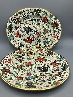 Buy 2 Vintage Daher Metal Tin Decorated Ware Floral Serving Tray Platter Chintzware • 36.94£
