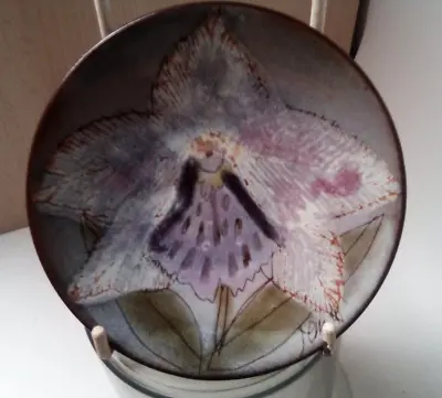 Buy CHELSEA STUDIO POTTERY FOOTED GLAZED  DISH Signed FLOWERS 11 CM • 12£