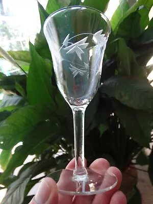 Buy Weston Glass Clear Grey Cut Flower 5 5/8th  Wine Glass(s) Very Good Used  Cond. • 8.69£