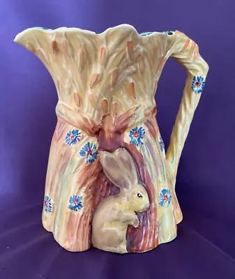 Buy Vintage  Art Deco Burleigh Ware Pottery Pitcher With Rabbit 7  High • 60£