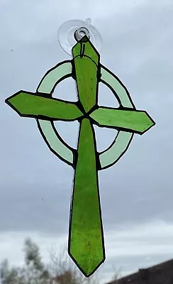 Buy Celtic Crucifix Cross Handmade Stained Glass Suncatcher Window /wall Hang Gift • 17£